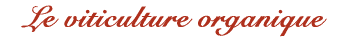 Le viticulture organique
